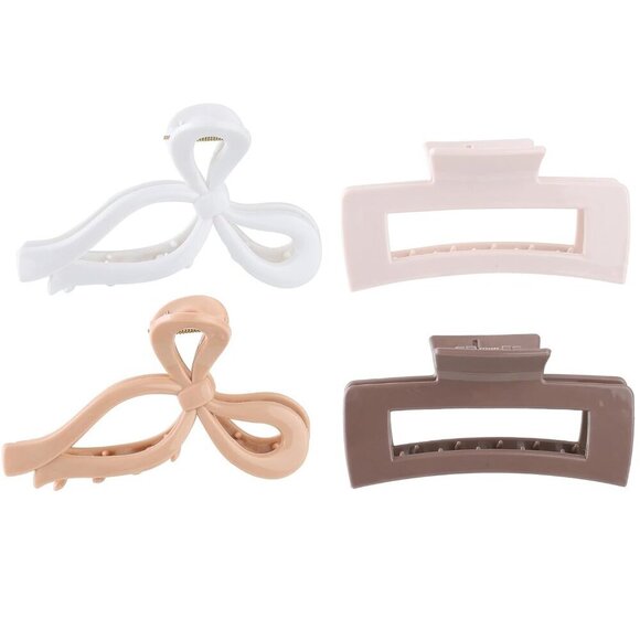 Silicone Hair Clips Set Non-Slip Strong Hold Bow & Claw Clips for Women main image 6